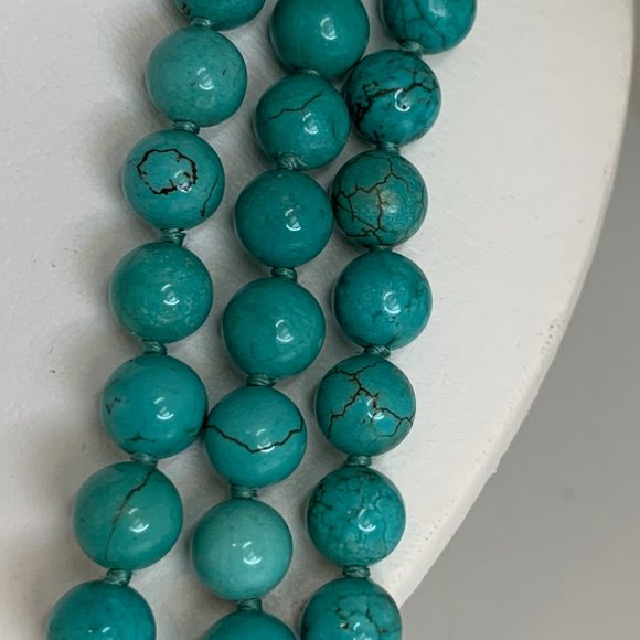 Dyed Howlite Bead 80" Hand Tied Necklace - Picture 2 of 4